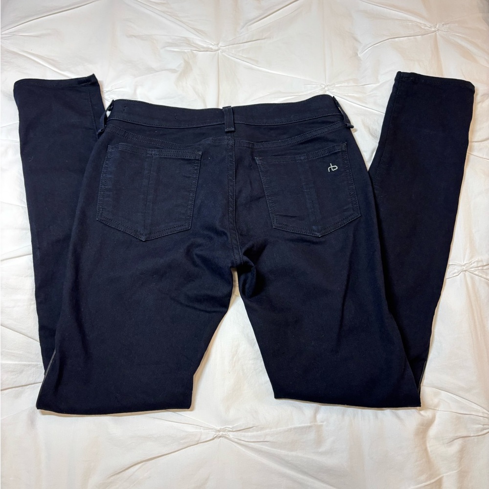 Rag & Bone Black Skinny Jeans leather detail 27